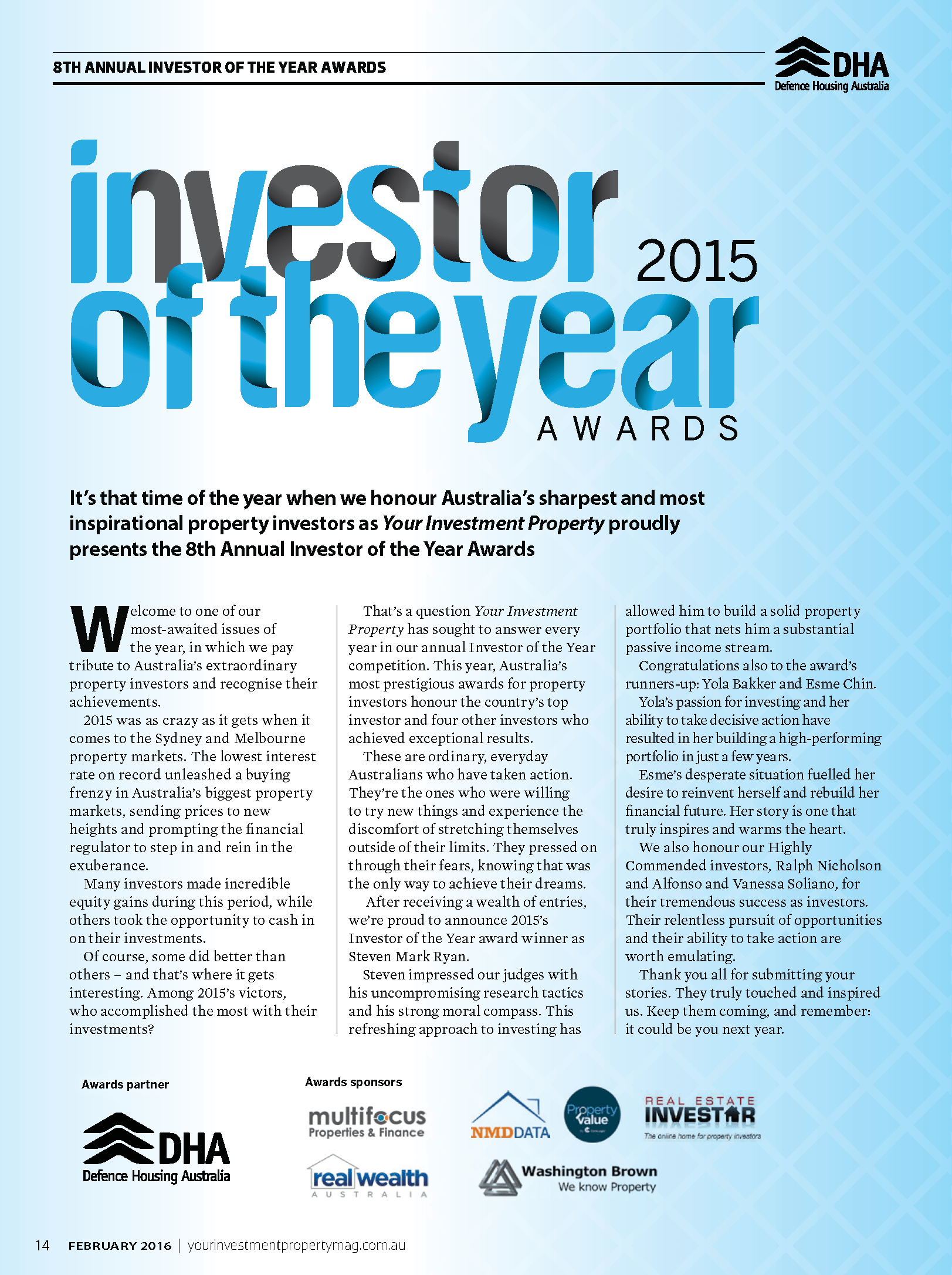 Helen judging the Investor of The Year 2015