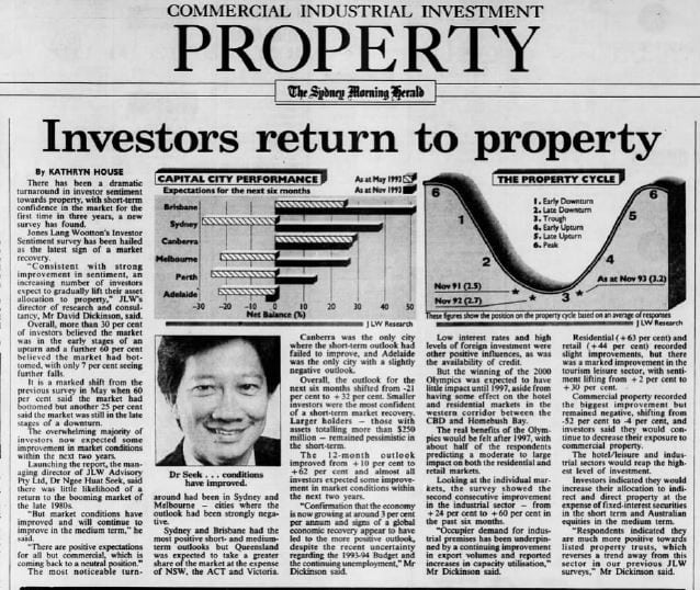 Sydney Morning Herald 1993- Investors return to property